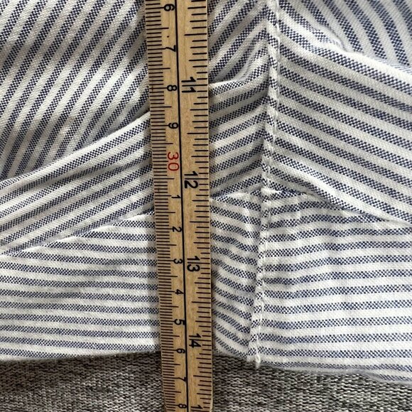 Tommy Hilfiger Chino Shorts Men Sz 38 White Blue Striped Mid Rise Casual Cotton - Picture 6 of 11